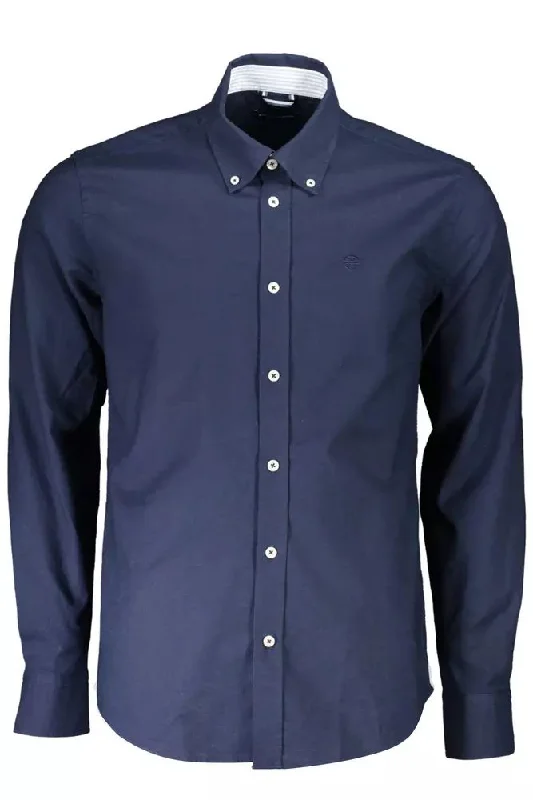 Men’s plaid button-up shirt with chest pocket -North Sails Classic  Cotton Shirt with Embroide Men's Logo