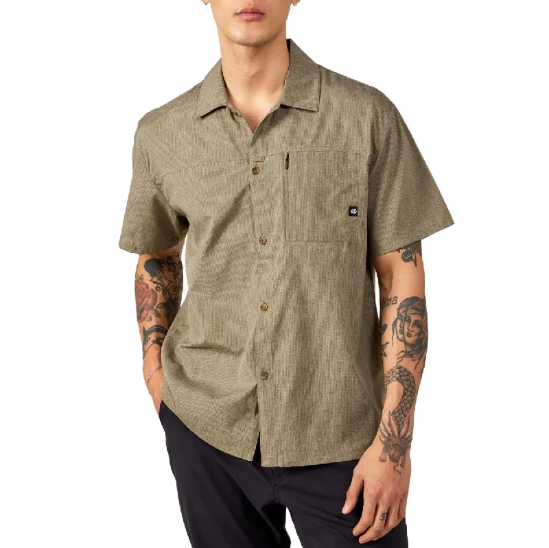 Men’s business short sleeve plaid button-down shirt -686 Canopy Woven Shirt - Heather Dusty Fatigue