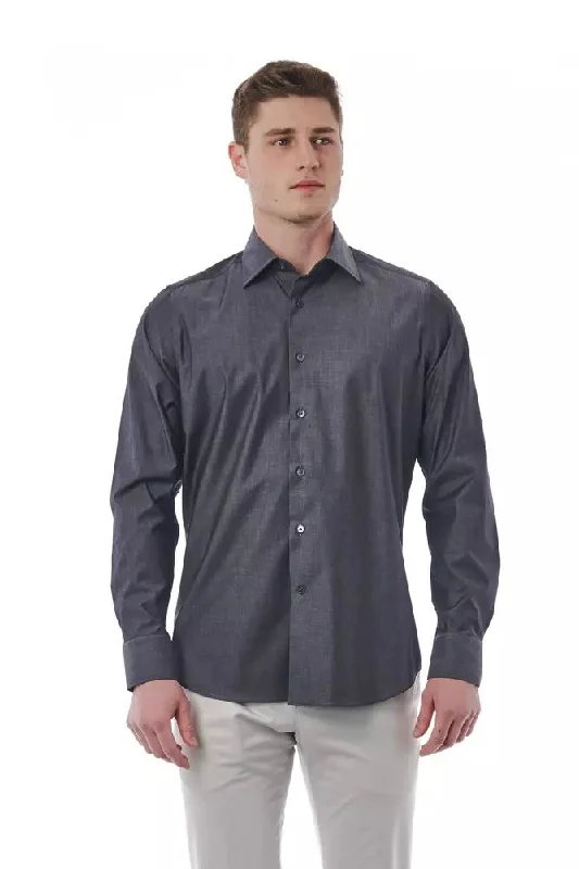 Men’s premium plaid dress shirt for business -Bagutta  Cotton Men's Shirt