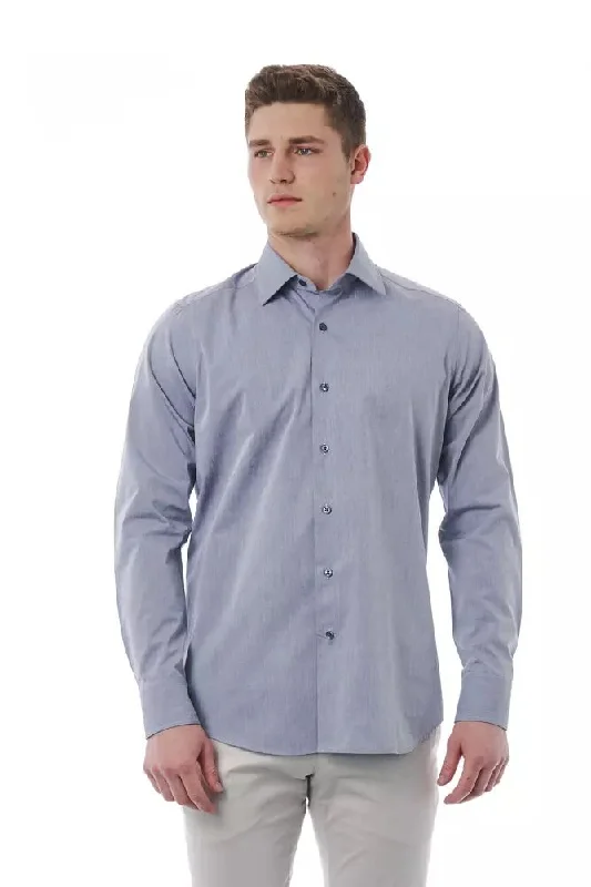 Men’s plaid shirt with button cuffs for office -Bagutta  Cotton Men's Shirt