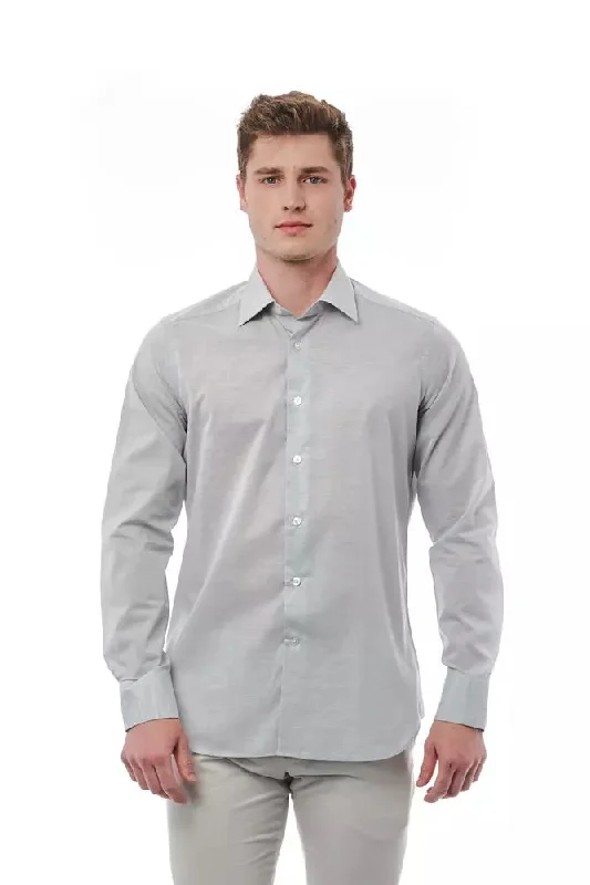 Men’s cotton plaid shirt for casual office wear -Bagutta  Cotton Men's Shirt