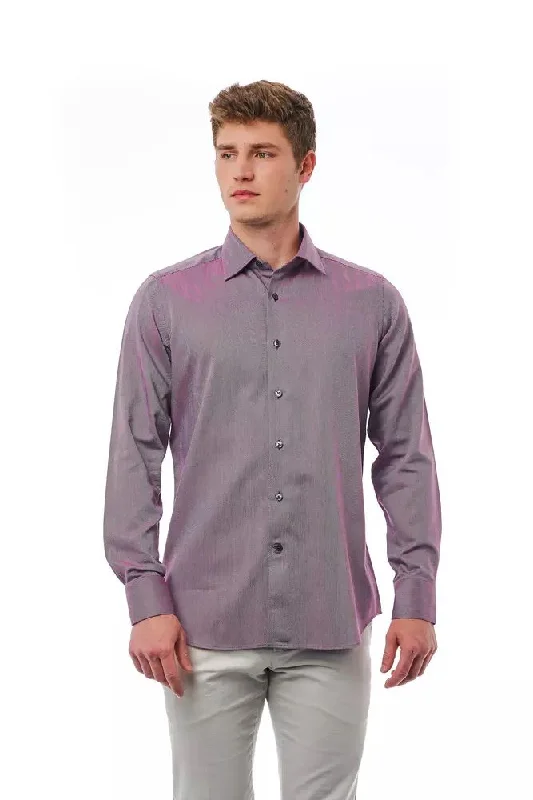 Men’s casual cotton plaid shirt for meetings -Bagutta  Cotton Men's Shirt