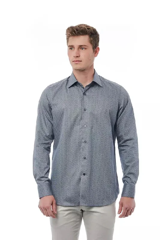 Men’s stylish plaid button-up shirt for business -Bagutta  Cotton Men's Shirt