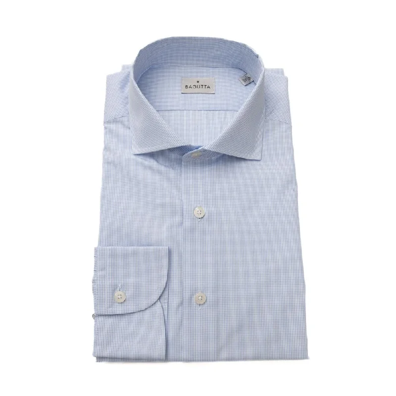 Men’s stylish checkered plaid shirt for meetings -Bagutta  Cotton Men's Shirt