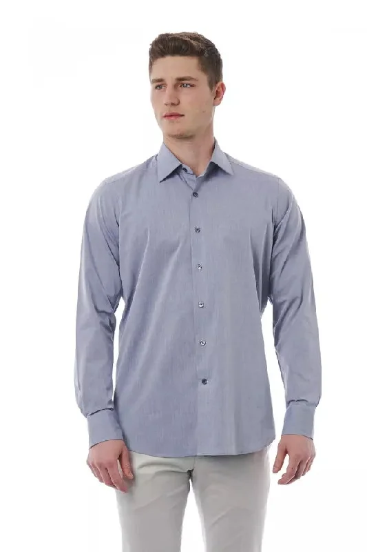 Men’s business casual short sleeve plaid shirt -Bagutta  Cotton Men's Shirt