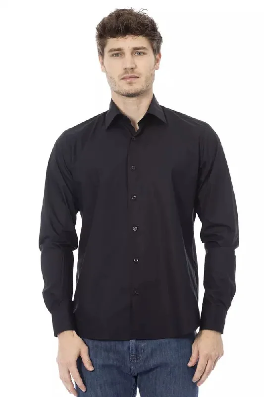 Men’s office plaid shirt with button-down design -Baldinini Trend  Cotton Men's Shirt