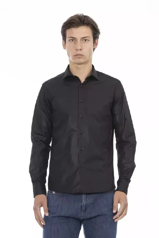 Men’s casual plaid shirt for work events -Baldinini Trend  Polyester Men's Shirt