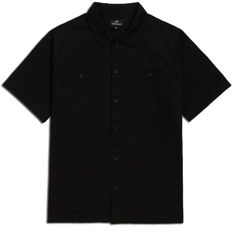 Men’s business plaid shirt with spread collar -CCS Heavy Cotton Work Shirt - Black