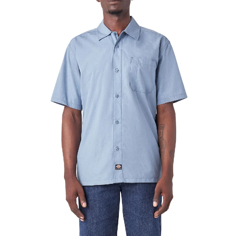 Men’s trendy plaid shirt for professional wear -Dickies Waynesboro Shirt - Coronet Blue Chambray