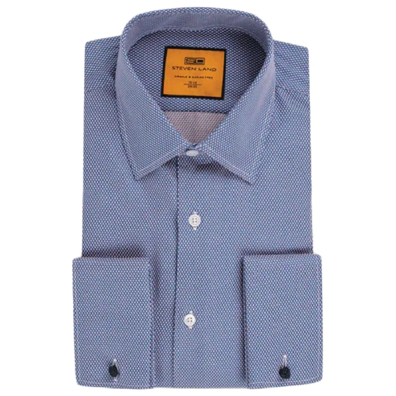 Men’s comfortable plaid button-down shirt for work -Dress Shirt | Classic Collar | French Cuff -Dm287