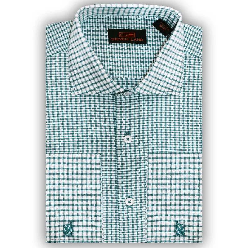 Men’s formal cotton plaid shirt for office meetings -Steven Land | Hawthorne | Dress shirt | DS314