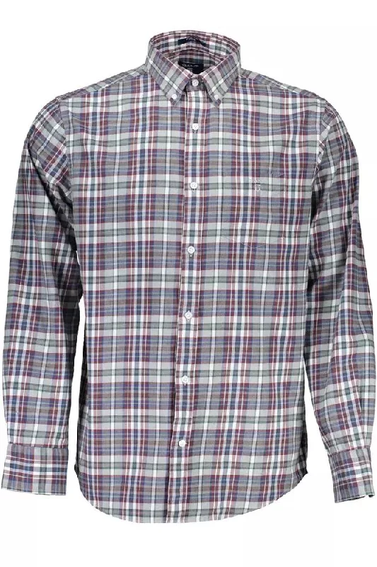 Men’s comfortable cotton plaid shirt for business -Gant Classic  Long Sleeve Cotton Men's Shirt