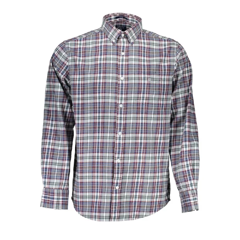 Men’s professional plaid button-up shirt for meetings -Gant  Cotton Men's Shirt