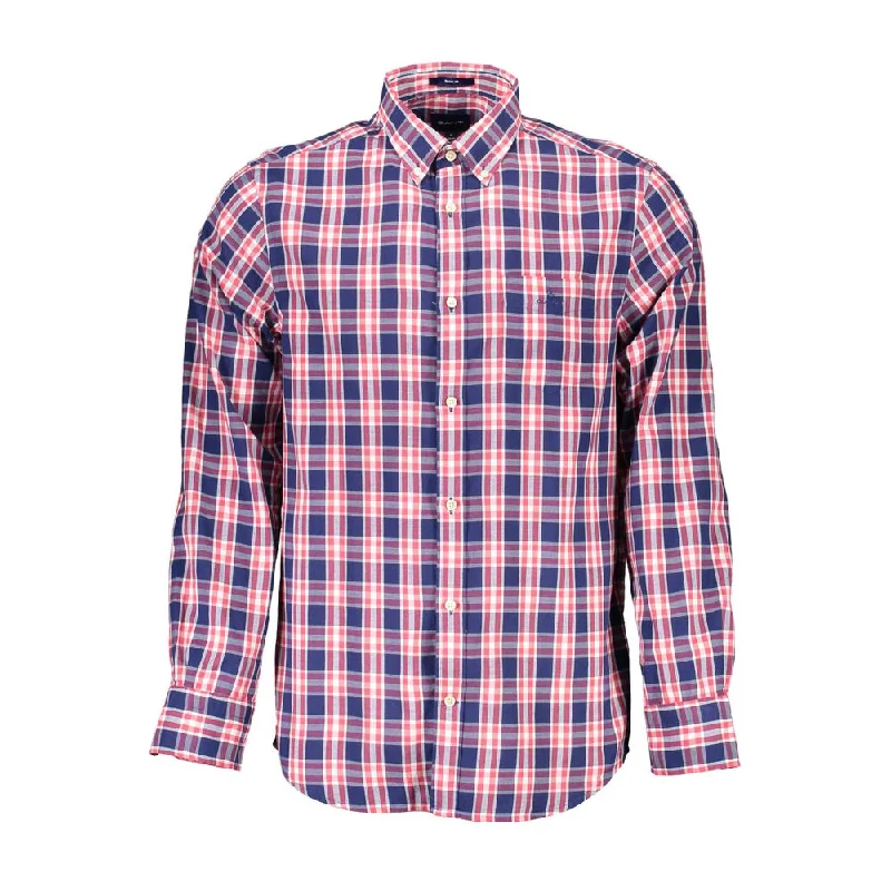 Men’s office plaid shirt with button-down design -Gant  Cotton Men's Shirt