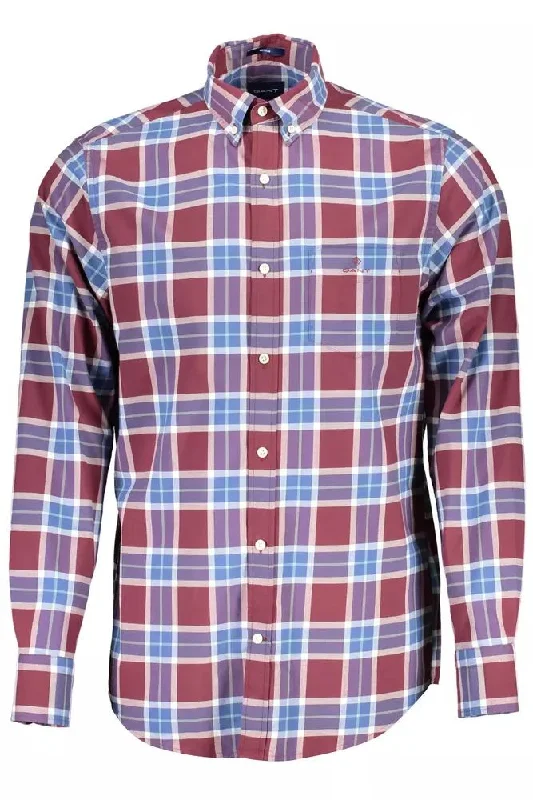 Men’s business plaid shirt with slim fit design -Gant Elegant  Cotton Button-Down Men's Shirt