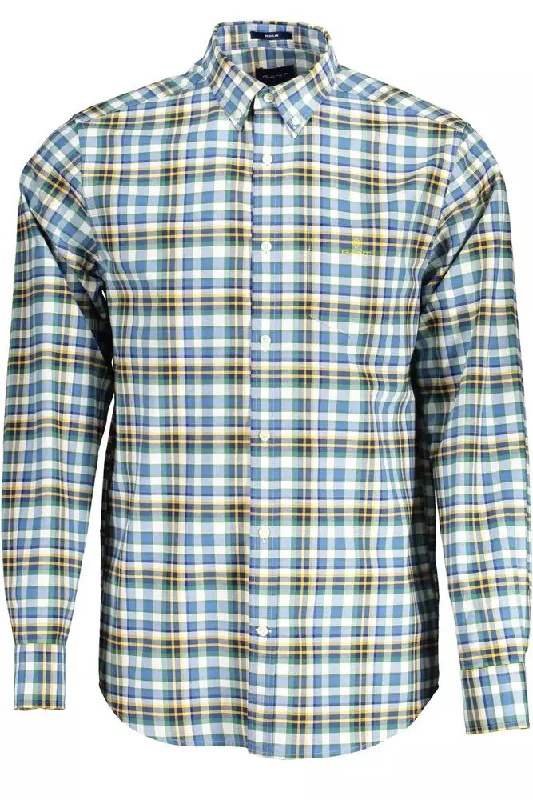 Men’s cotton plaid shirt for business lunch -Gant Elegant  Cotton Button-Down Men's Shirt