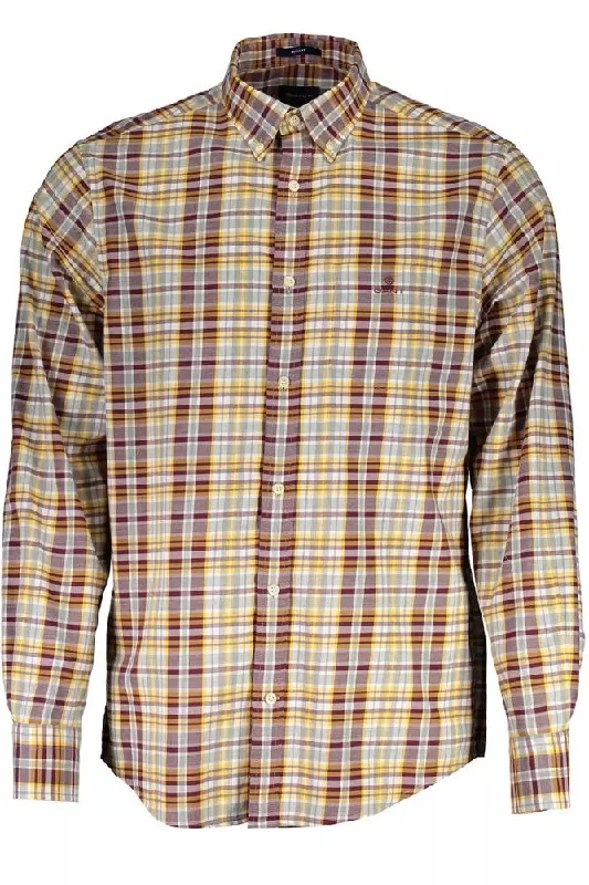 Men’s plaid shirt for office networking events -Gant Elegant  Cotton Button-Down Men's Shirt