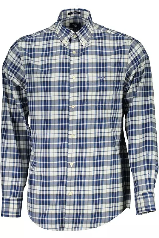 Men’s casual plaid button-up shirt for work meetings -Gant Elegant  Cotton Long-Sleeved Men's Shirt