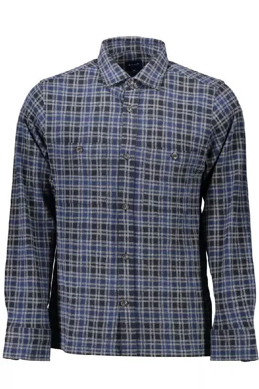 Men’s office plaid shirt for business casual wear -Gant Elegant Long-Sleeved  Cotton Men's Shirt