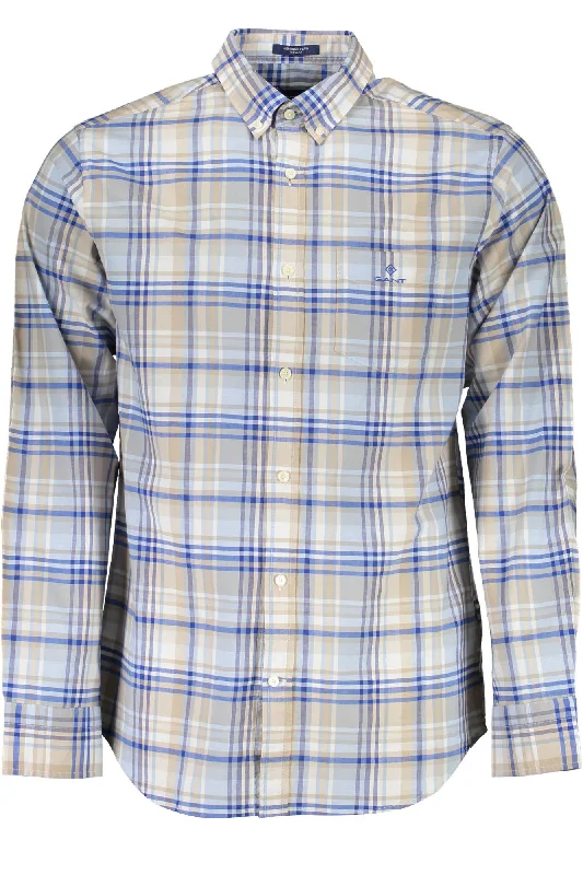 Men’s modern plaid button-down shirt for meetings -Gant Elegant  Summer Shirt for Men's Men