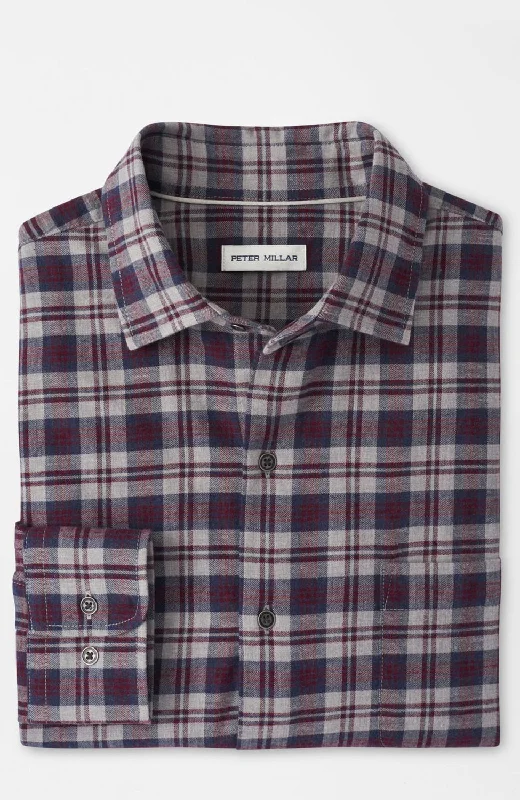 Men’s plaid button-down shirt for casual meetings -Maywood Cotton Sport Shirt In Gale Gry