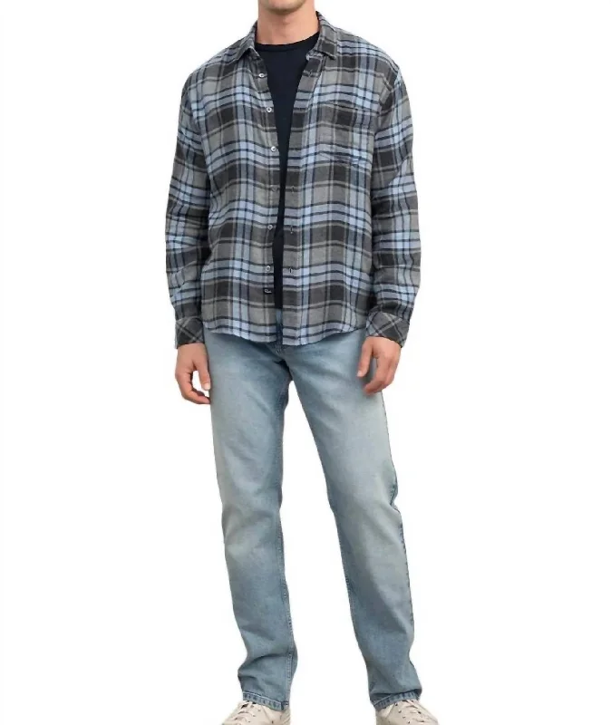 Men’s plaid shirt for casual business events -Mens Lennox Shirt In Dark Water Melange