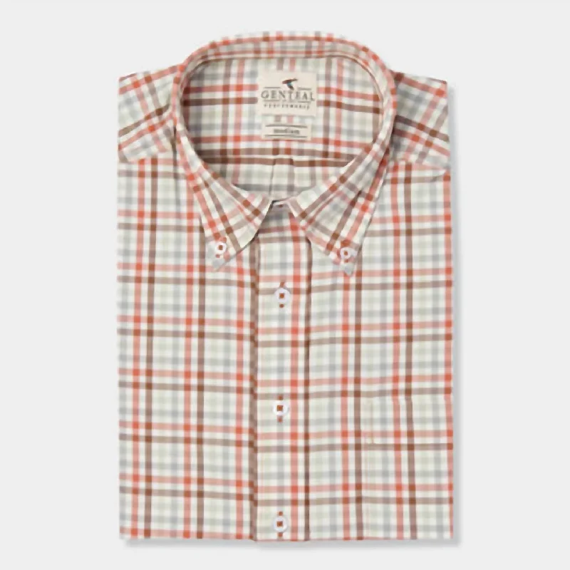 Men’s business-ready plaid shirt for office meetings -Performance Dress Shirt In Auburn