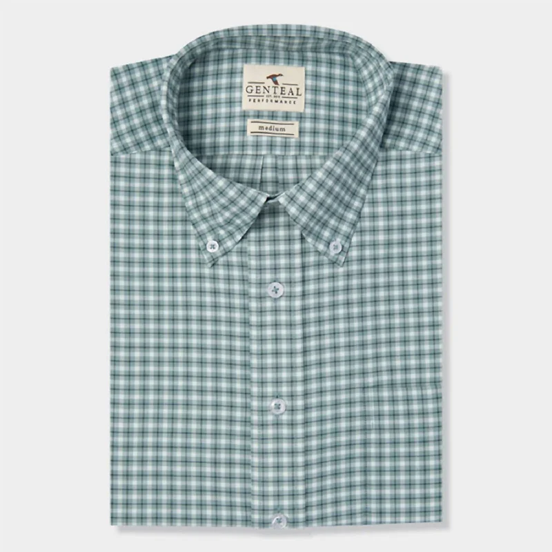 Men’s formal plaid shirt with slim fit -Performance Dress Shirt In Sagebrush