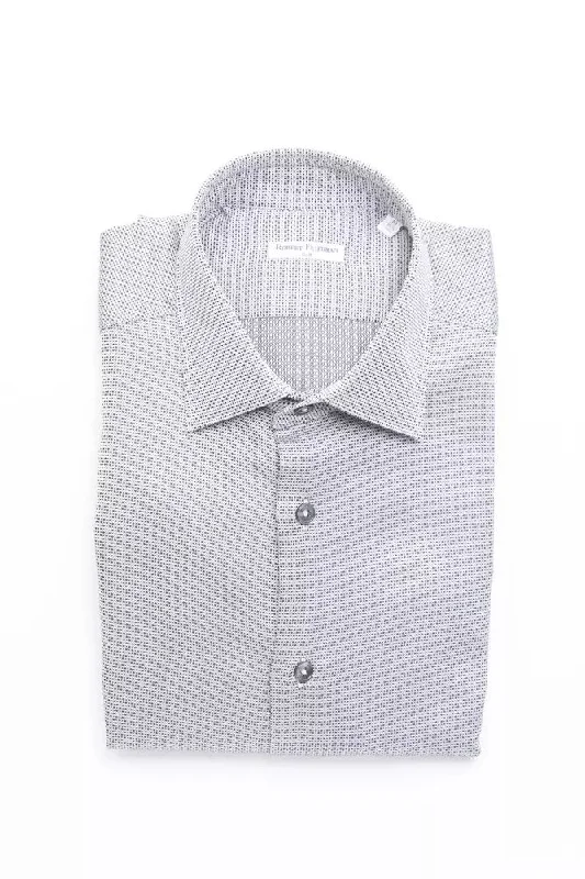 Men’s professional short sleeve plaid button-up shirt -Robert Friedman  Cotton Men's Shirt