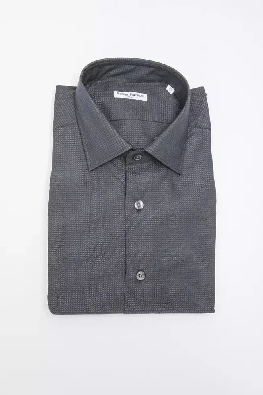 Men’s cotton plaid shirt for business events -Robert Friedman  Cotton Men's Shirt