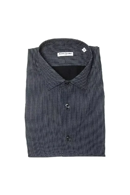 Men’s slim-fit checkered button-down shirt -Robert Friedman  Cotton Men's Shirt