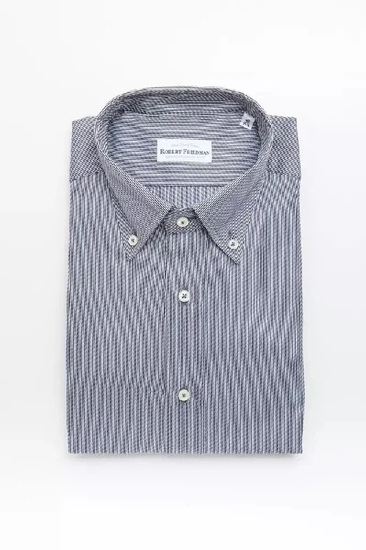 Men’s lightweight business plaid shirt -Robert Friedman  Cotton Men's Shirt