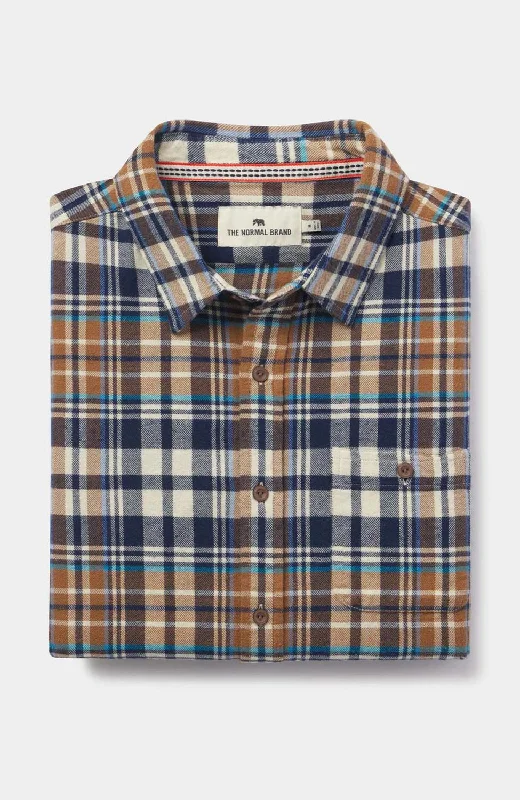 Men’s modern plaid shirt for business casual meetings -The Stephen Button Up Shirt In Cedar Plaid