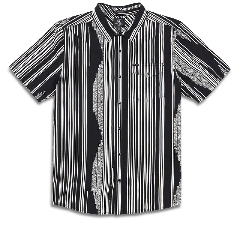 Men’s casual plaid shirt with button cuffs -Volcom Lunarscape Shirt - Black